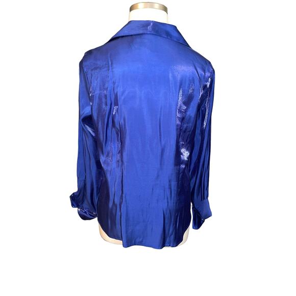 M.K.M Size 2X Royal Blue Evening Top - Picture 2 of 3